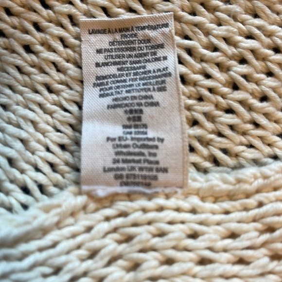 Free People Woodstock Cardi- Ivory Knit Boho Fringe Duster -size M - Picture 8 of 8